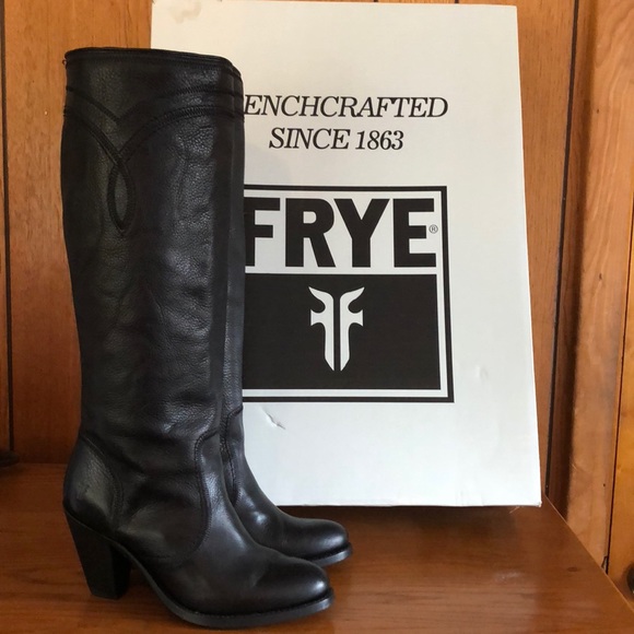 frye black leather boots